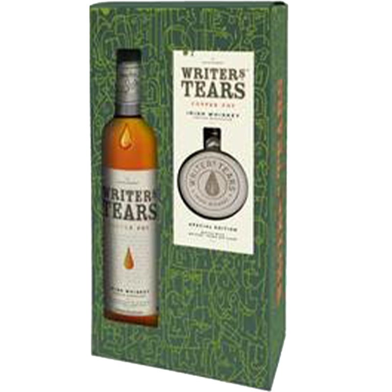 Writers’ Tears Copper Pot 70cl Hip Flask Gift Set