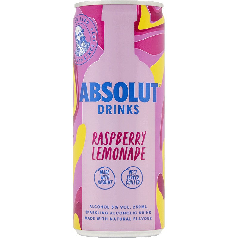 Absolut Drinks Raspberry & Lemon Pre-Mixed 25cl Can