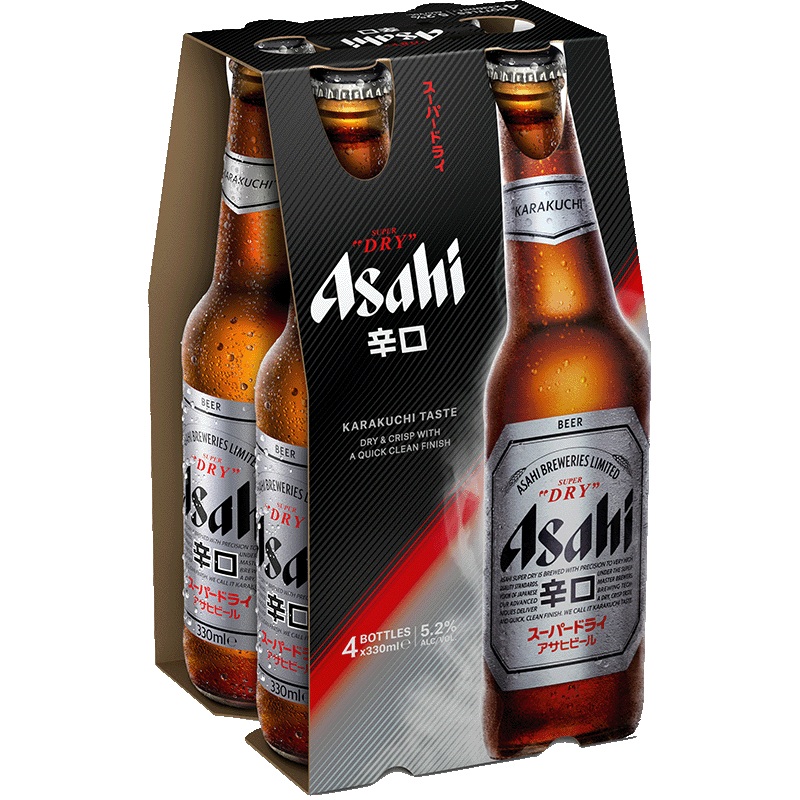 Asahi Super Dry 4 Pack (33cl Bottles)