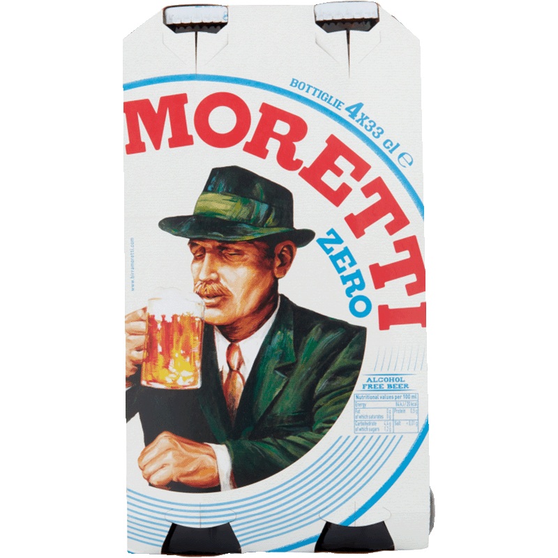 Birra Moretti 0.0 4 Pack (33cl Bottles)