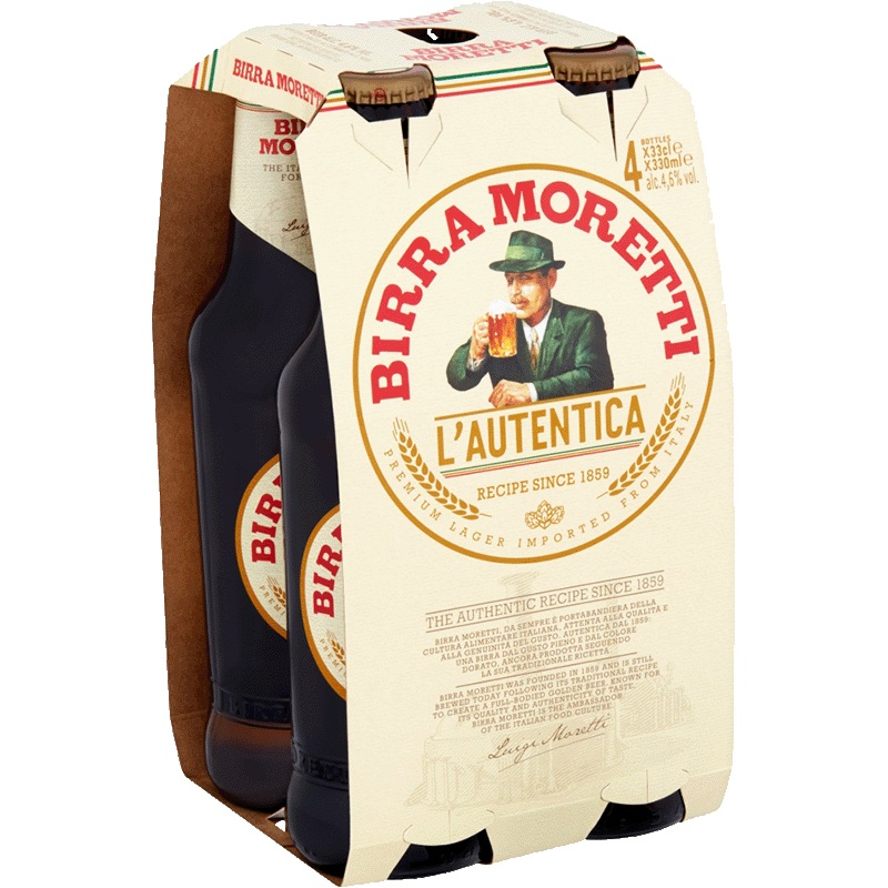 Birra Moretti 4 Pack (33cl Bottles)