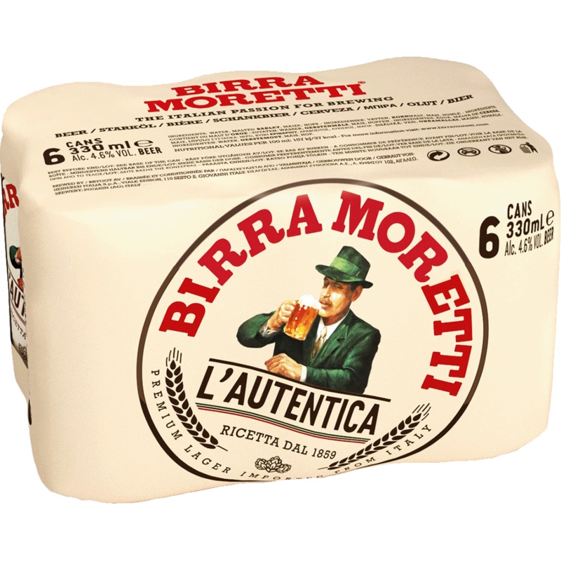 Birra Moretti 6 Pack (33cl Cans)