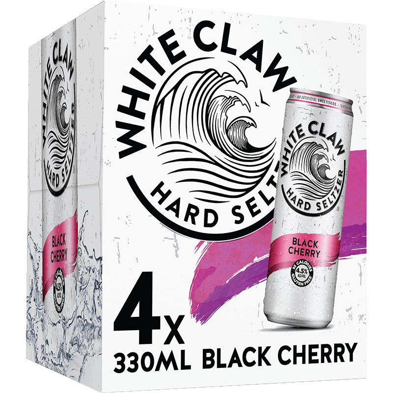 White Claw Hard Seltzer Black Cherry 4 Pack (33cl Cans)