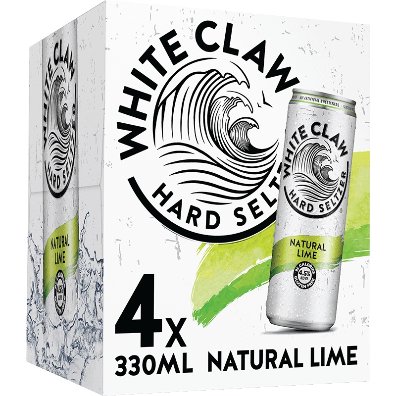 White Claw Hard Seltzer Lime 4 Pack (33cl Cans)