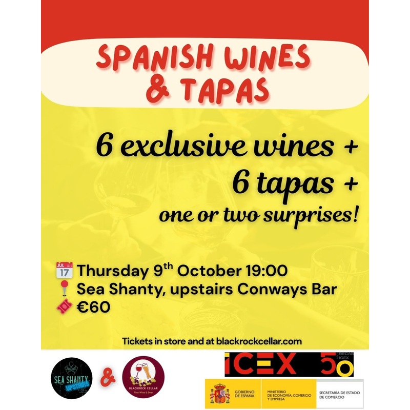 Spanish Wine & Tapas – Thursday 9th October – 19:00