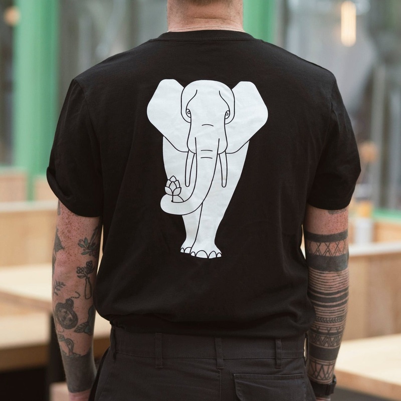 Black Kaleidoscope Elephant T-Shirt