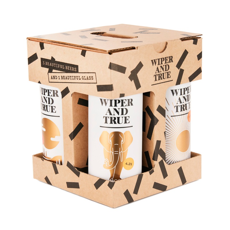 Wiper and True Favourites Gift Box: Pint Glass & Three Beers