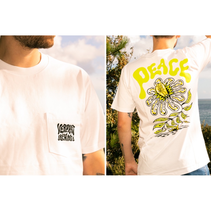 Back to Nature – Peacebulb Pocket T-Shirt – White