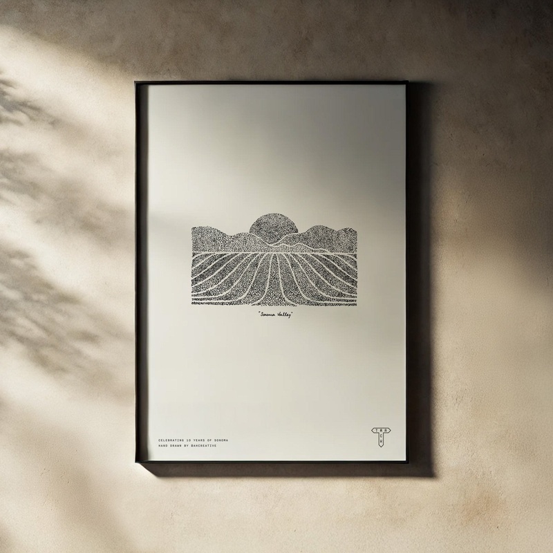 10 Years: Heritage Of Sonoma Dot Drawing Print (Portrait or Landscape)