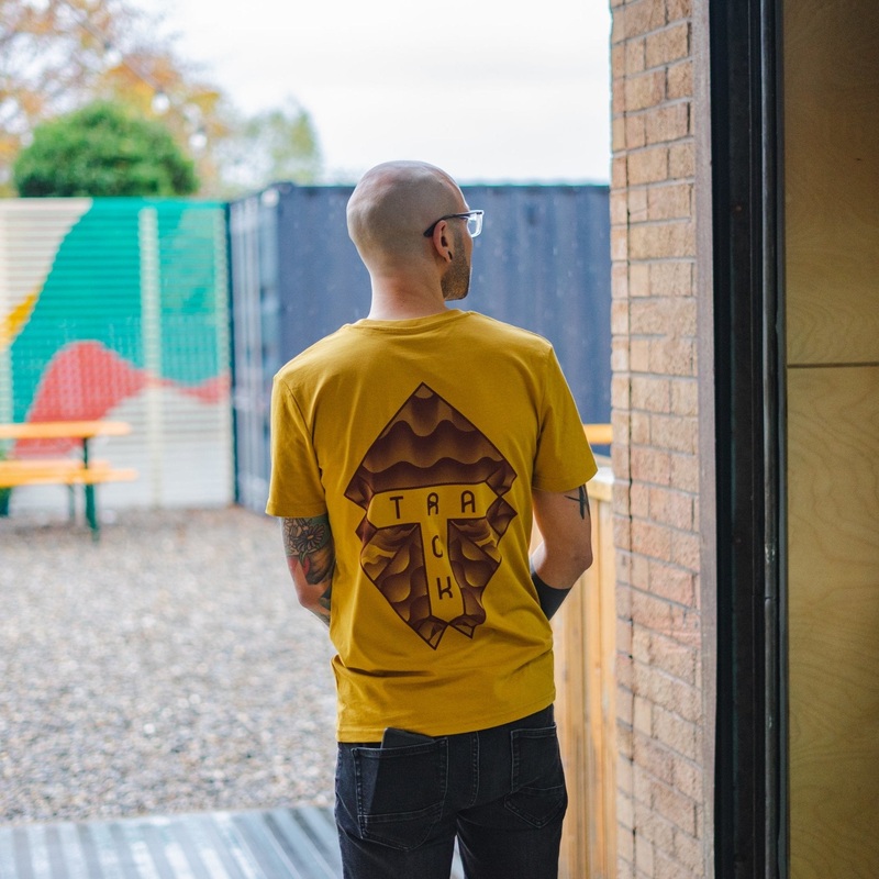 Track Logo & Shield T-Shirt – Ochre & Rust
