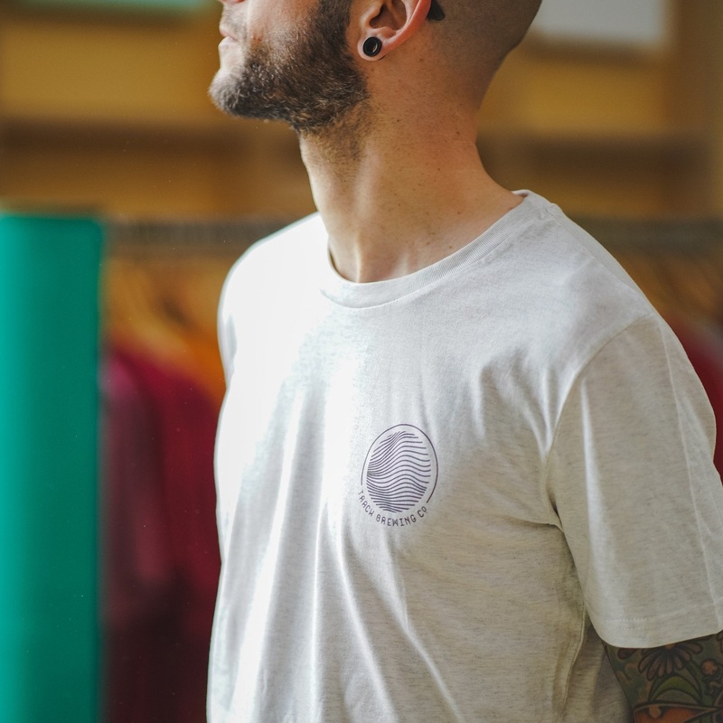 Wave Logo T-shirt – Heather Grey & Black