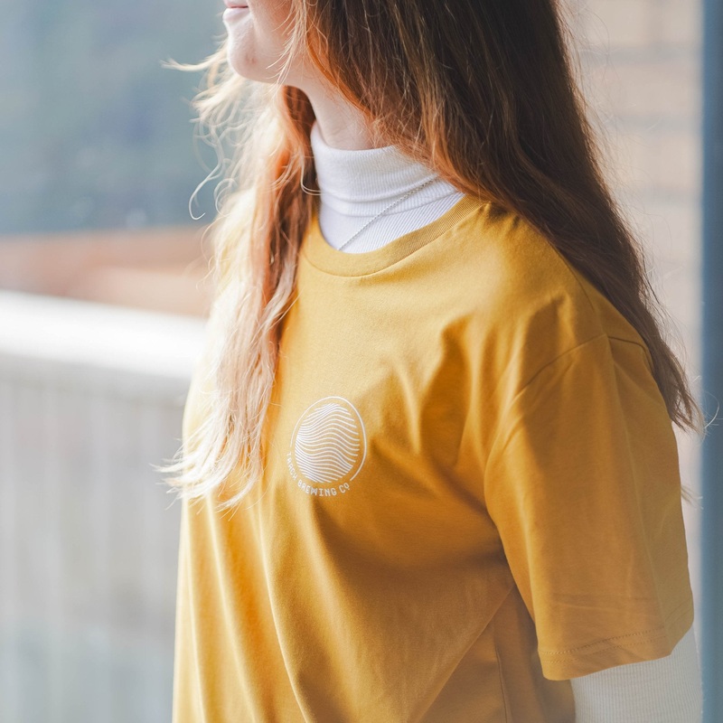 Wave Logo T-shirt – Ochre & Off White