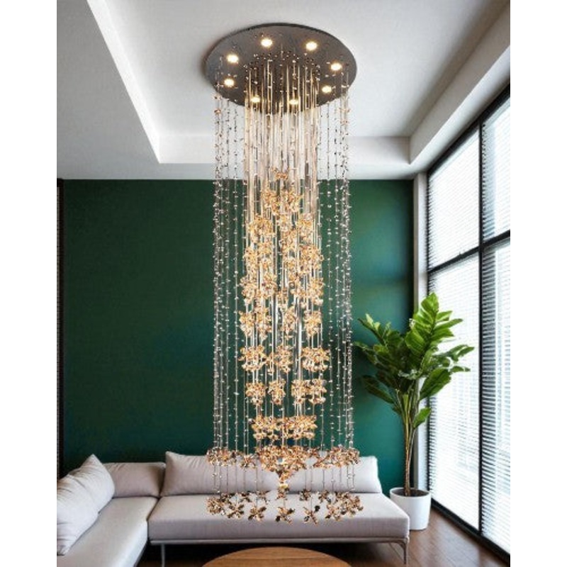 Celestial Cascade Double Height Crystal Chandelier