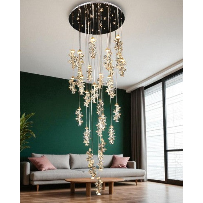 Crystal Cascade Double Height Chandelier – 26 Lights