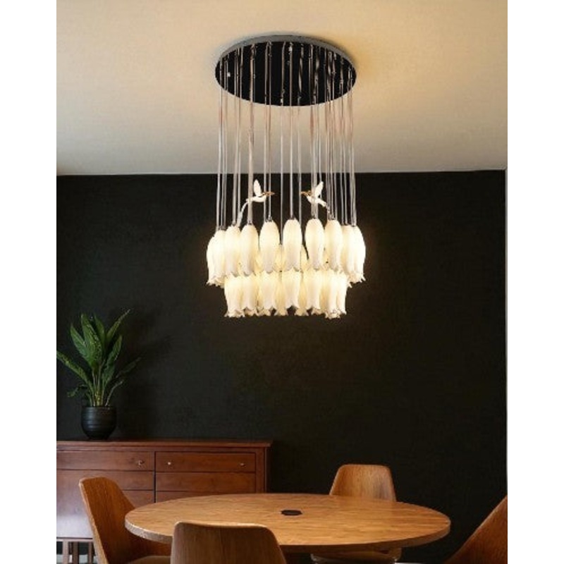 Tulip Bloom Hanging Chandelier