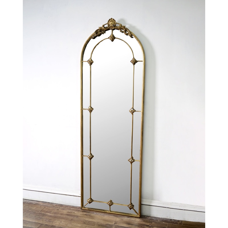 Vintage Arch Ornate Gold Mirror
