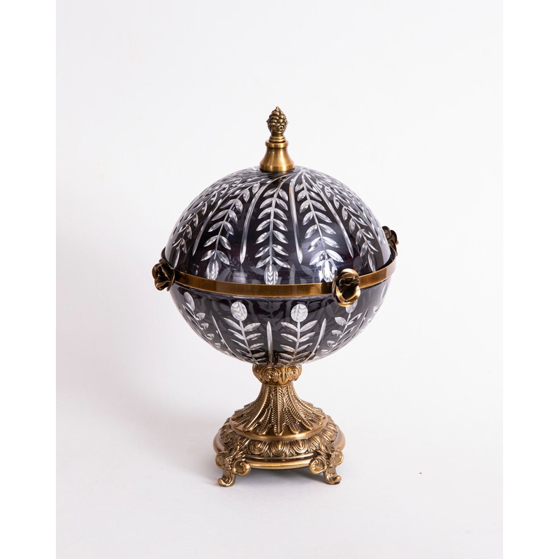 Antique Style Globe Decorative Lidded Vase