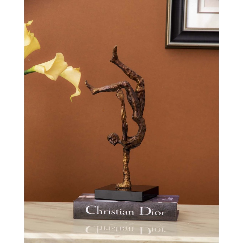 Assemblage Gold Gymnast Human Figurine