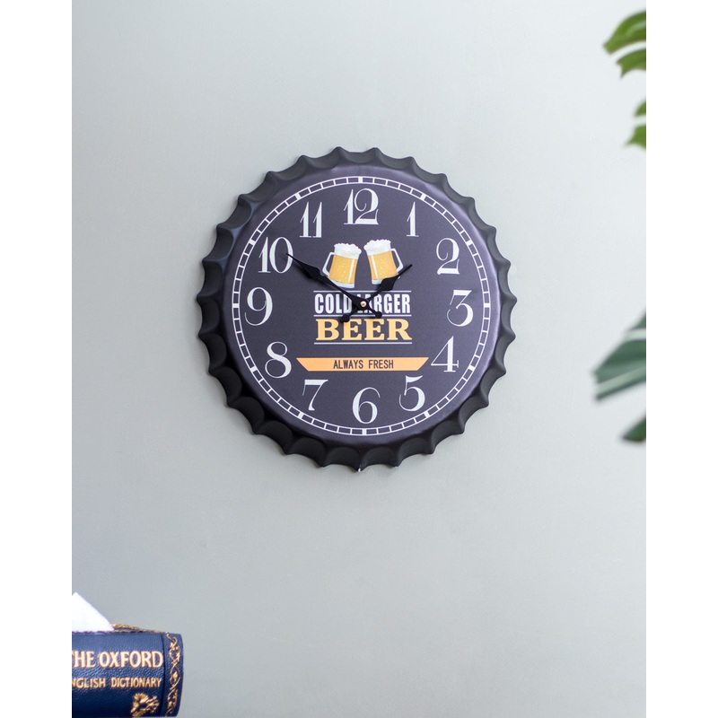 ‘BEER’ Bottle Cap Wall Clock
