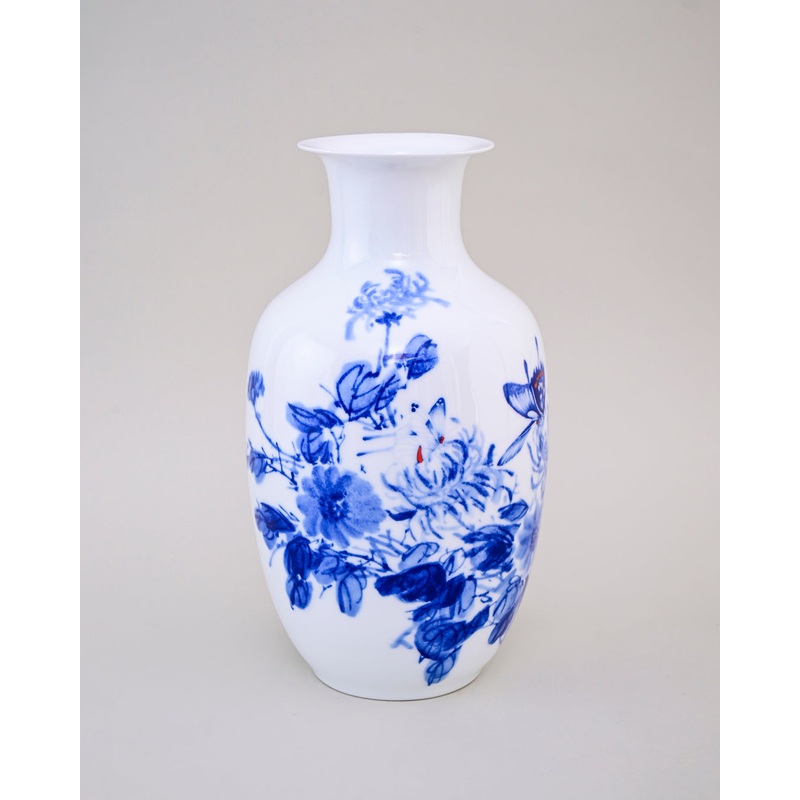 Blue Blossom Bone China Vase