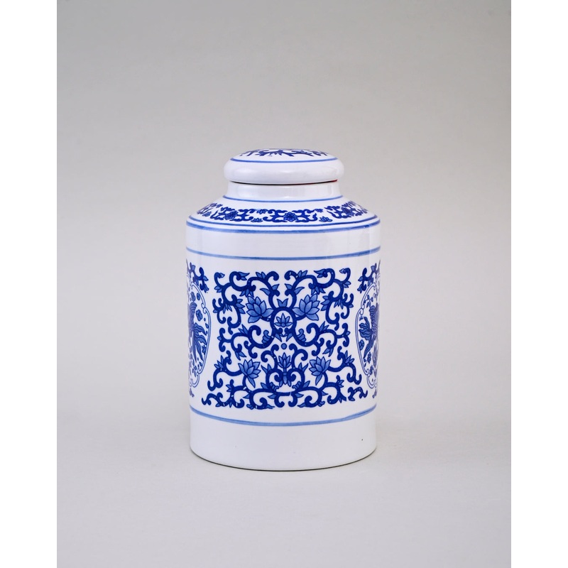 Blue Floral Heritage Storage Jar