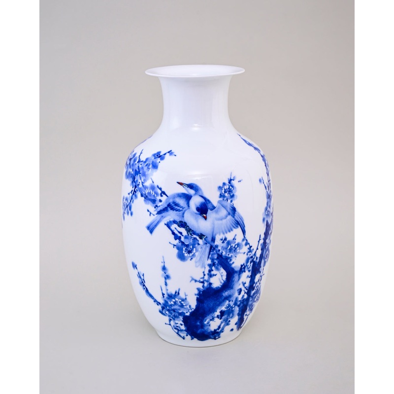 Blue Harmony Bird Bone China Vase