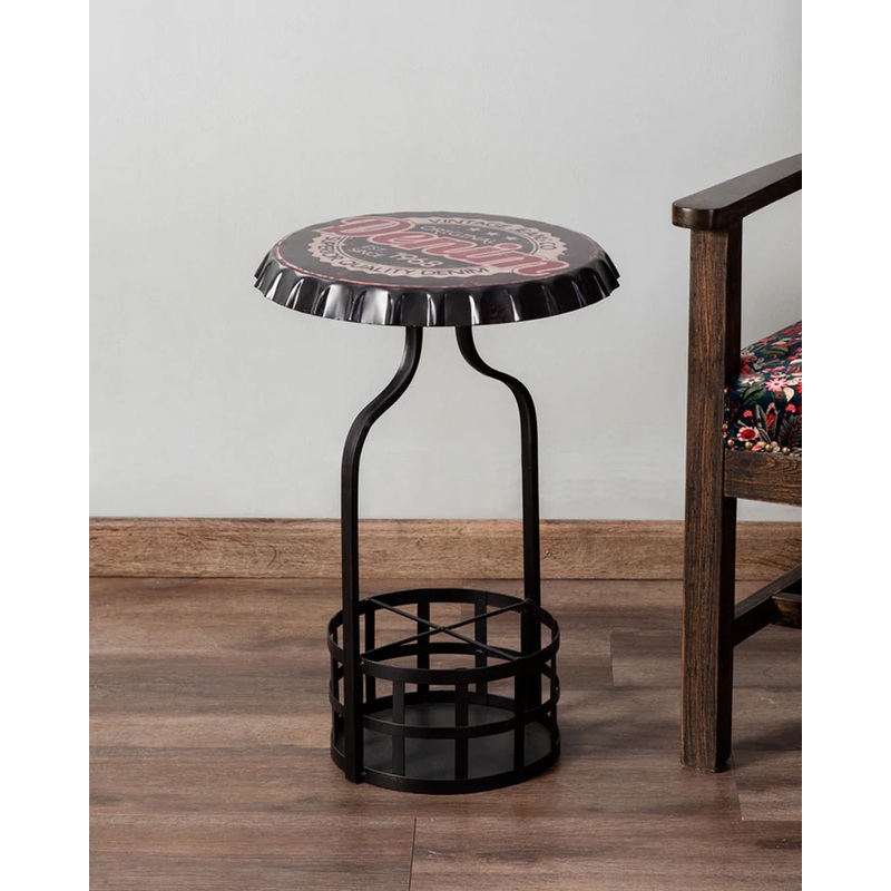 Bottle Cap Side Table with Storage