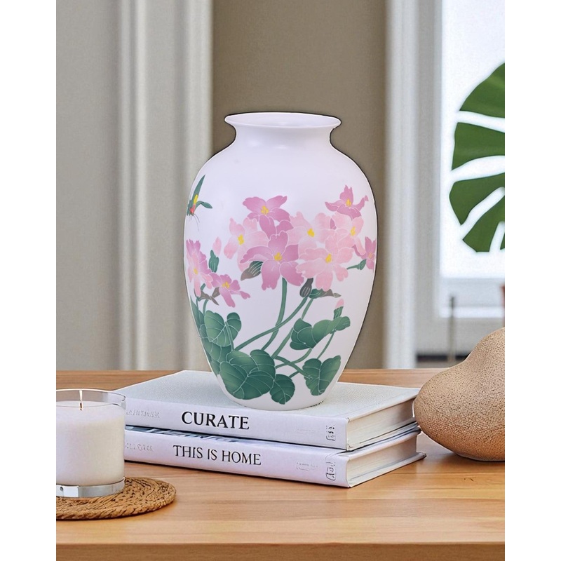Fencai Pink Blossom Bone China Vase