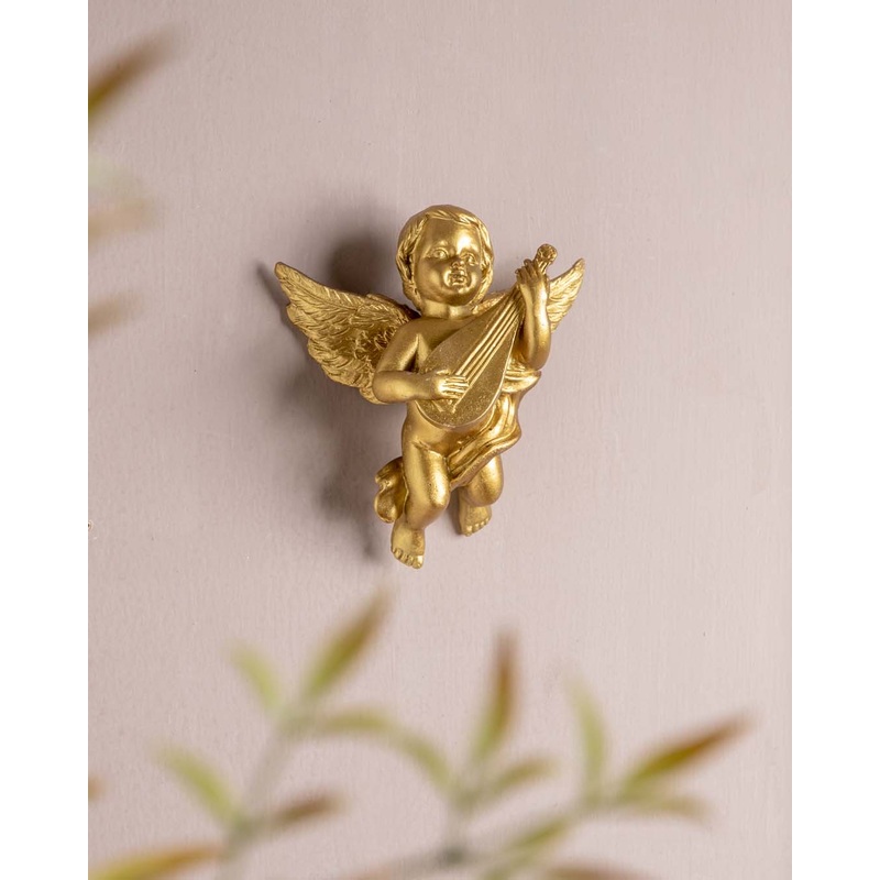 Golden ‘Angelic Musician’ Wall Accent
