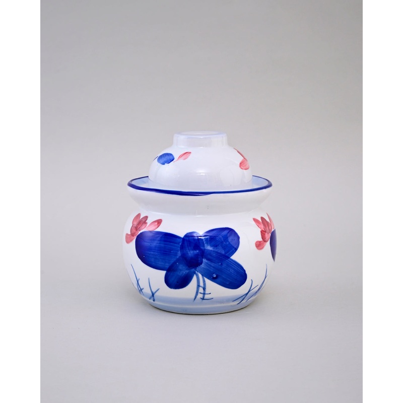 Hand-Painted Floral Storage Jar with Lid
