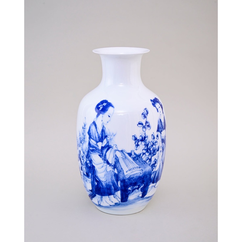 Imperial Blue & White Handcrafted Bone China Vase