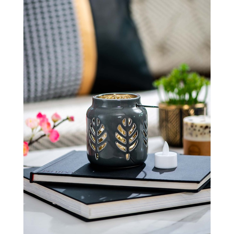 Lantern Tea-Light Holder – Grey