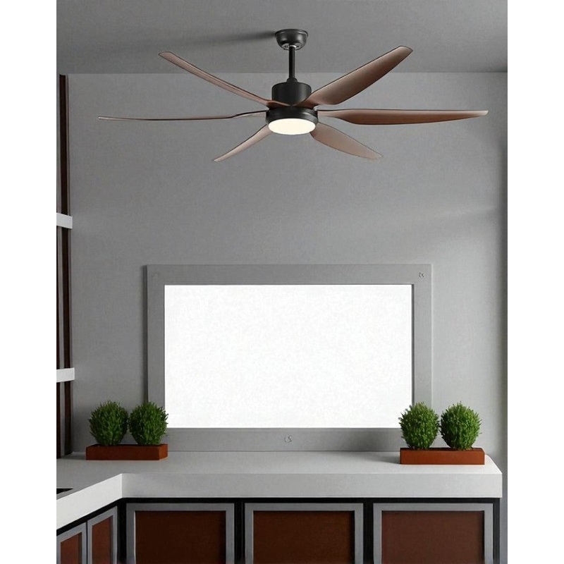 Modern 6-Blade Ceiling Fan with LED Light