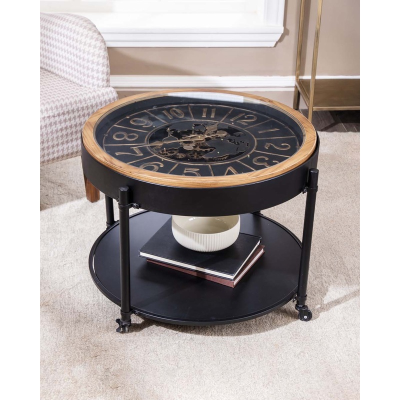 Moving Gears Coffee Table with Clock Top