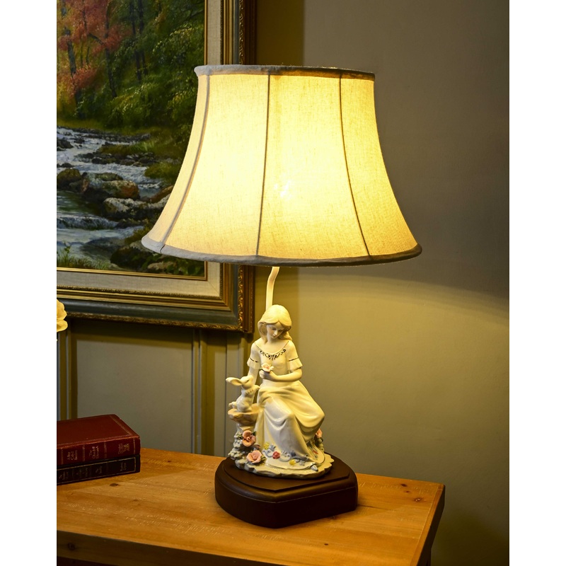 Victorian Innocent Girl- Fine Porcelain Table Lamp