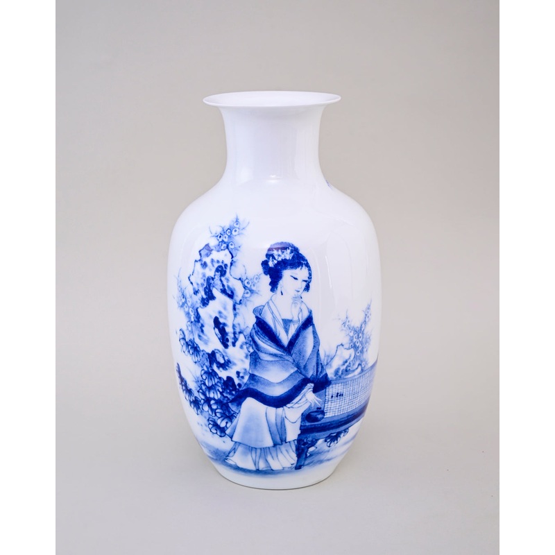 Vintage Oriental Charm Handcrafted Bone China Vase