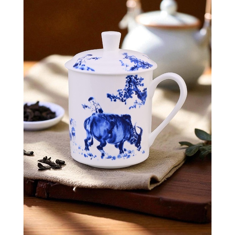 ‘Artistic Blue Bull’ Fine Bone China Mug