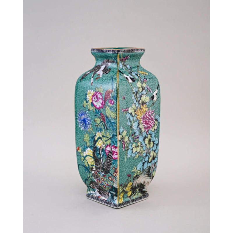 Blossom Cloisonn Enamel Vase – Green