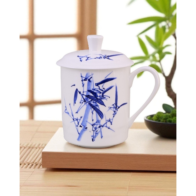 ‘Blue Bamboo’ Fine Bone China Mug