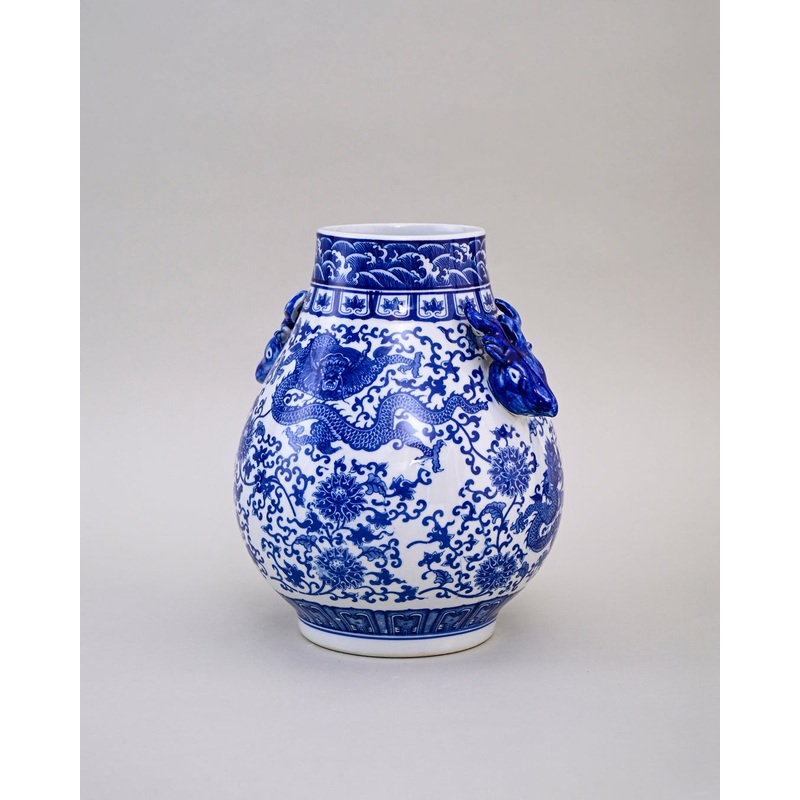 Blue & White  Dragon Flower Vase