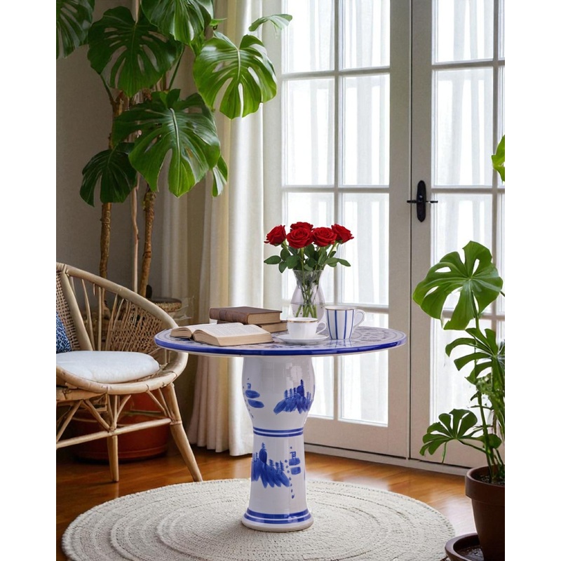 Blue & White Dynasties Hand Painted Center Table