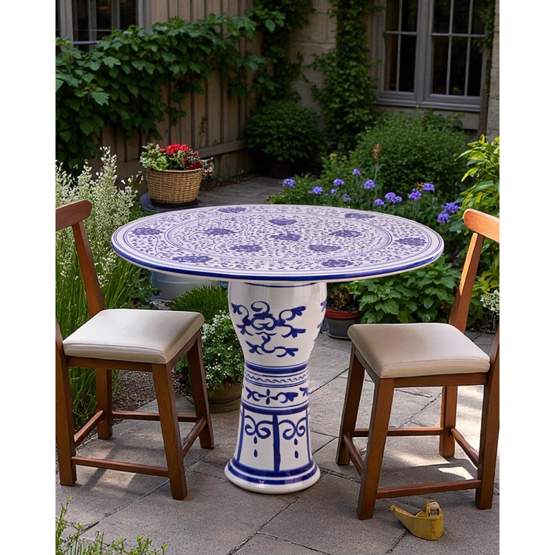 Blue & White Heritage Bloom Centerpiece Table