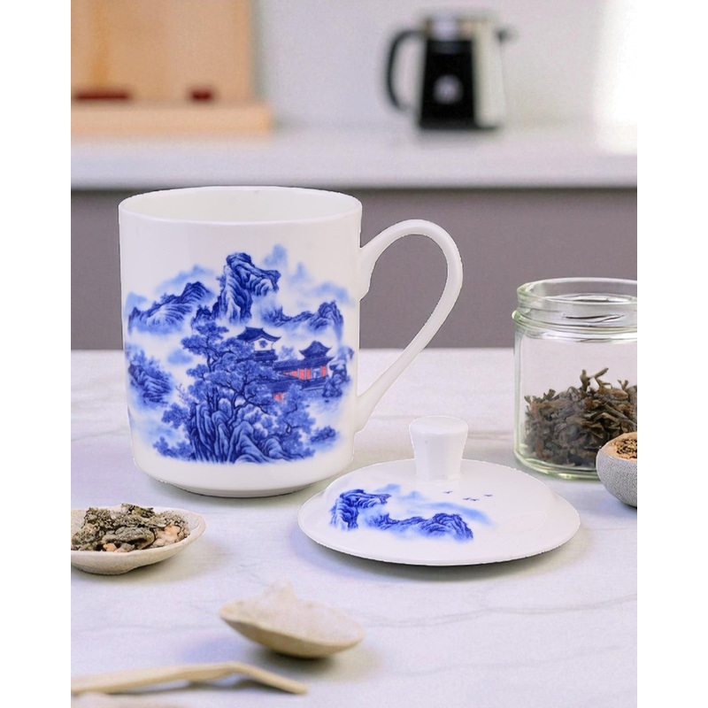 ‘Classic Blue Landscape’ Fine Bone China Mug