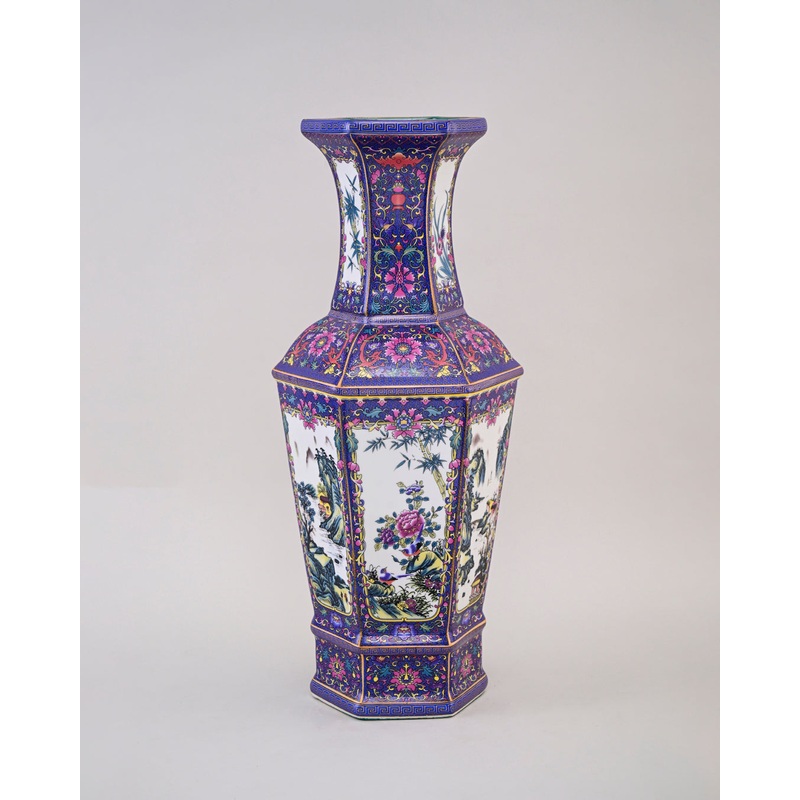 Dynasty Garden Cloisonn Vase – Blue