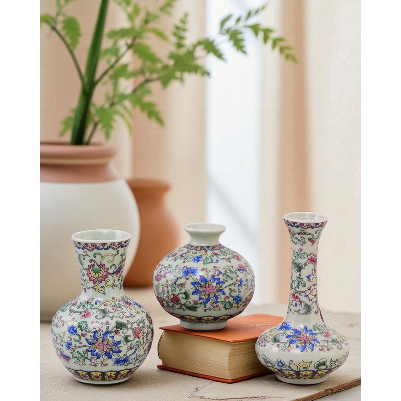 Famille Verte Garden Blossom Vase – Set Of 3