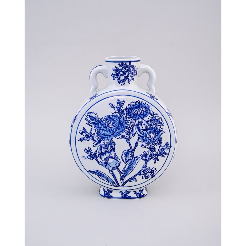 Floral Harmony Blue & White Vase