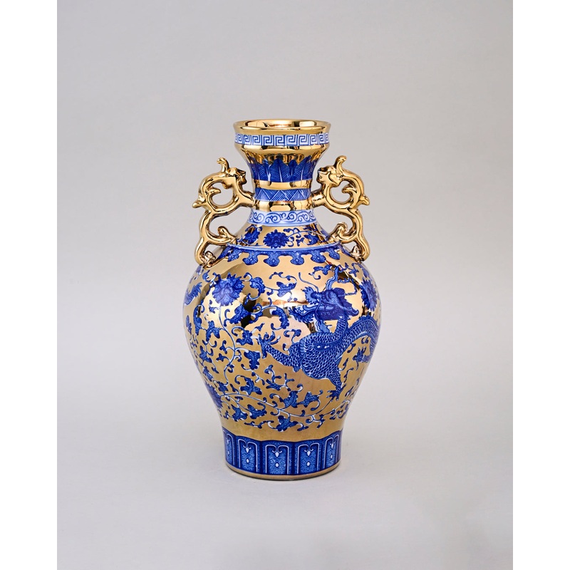 Imperial Dragon Golden Trim Porcelain Vase