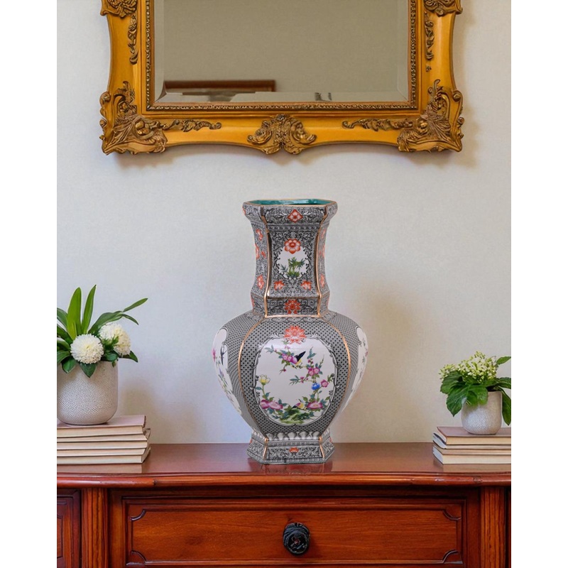 Imperial Noir Floral Cloisonne Vase