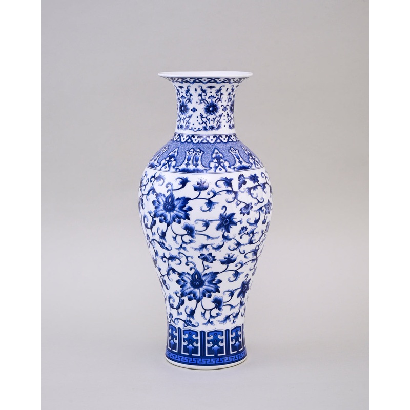 Ming Blossom Blue & White Bone China Vase