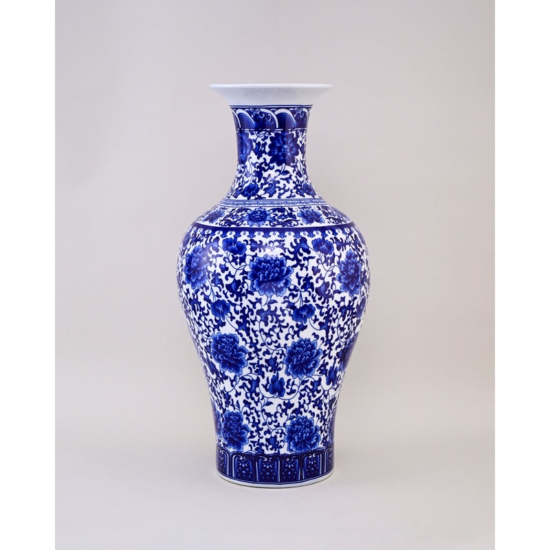 Oriental Indigo Floral Cremice Vase